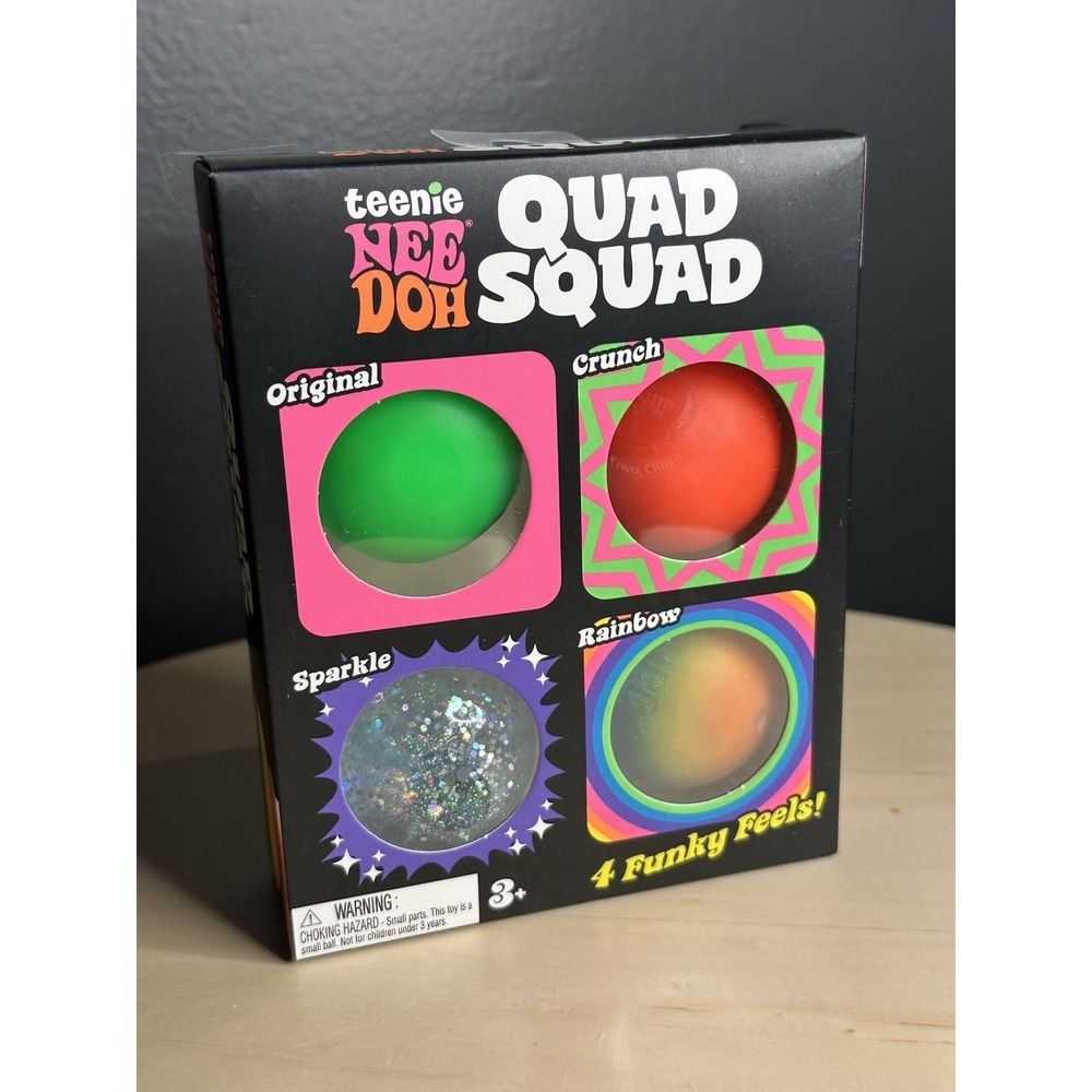 NeeDoh TEENIE Quad Squad Original, Crunch, Sparkle, & 🌈 Rainbow!